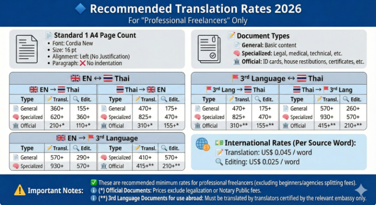 Recommended Translation Rates for 2026 Labor Standards and Ethics