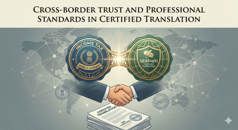 Cross Border Trust in Certified Translation The Income Tax Department and SEAProTI