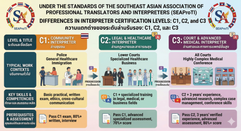 Differences in C1 C2 and C3 Interpreter Certification Levels Southeast Asian Standards