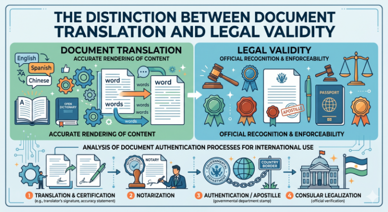 The Distinction Between Document Translation and Legal Validity An Analysis of Document Authentication Processes for International Use