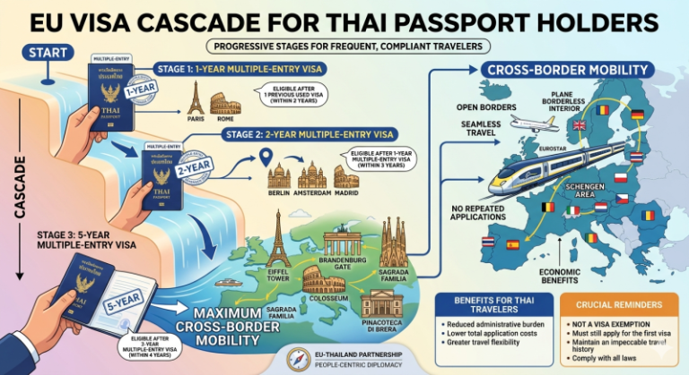 EU Visa Cascade for Thai Passport Holders and Cross Border Mobility
