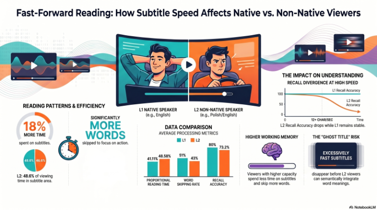 The Effect of Subtitle Speed and Individual Differences on Subtitle Processing